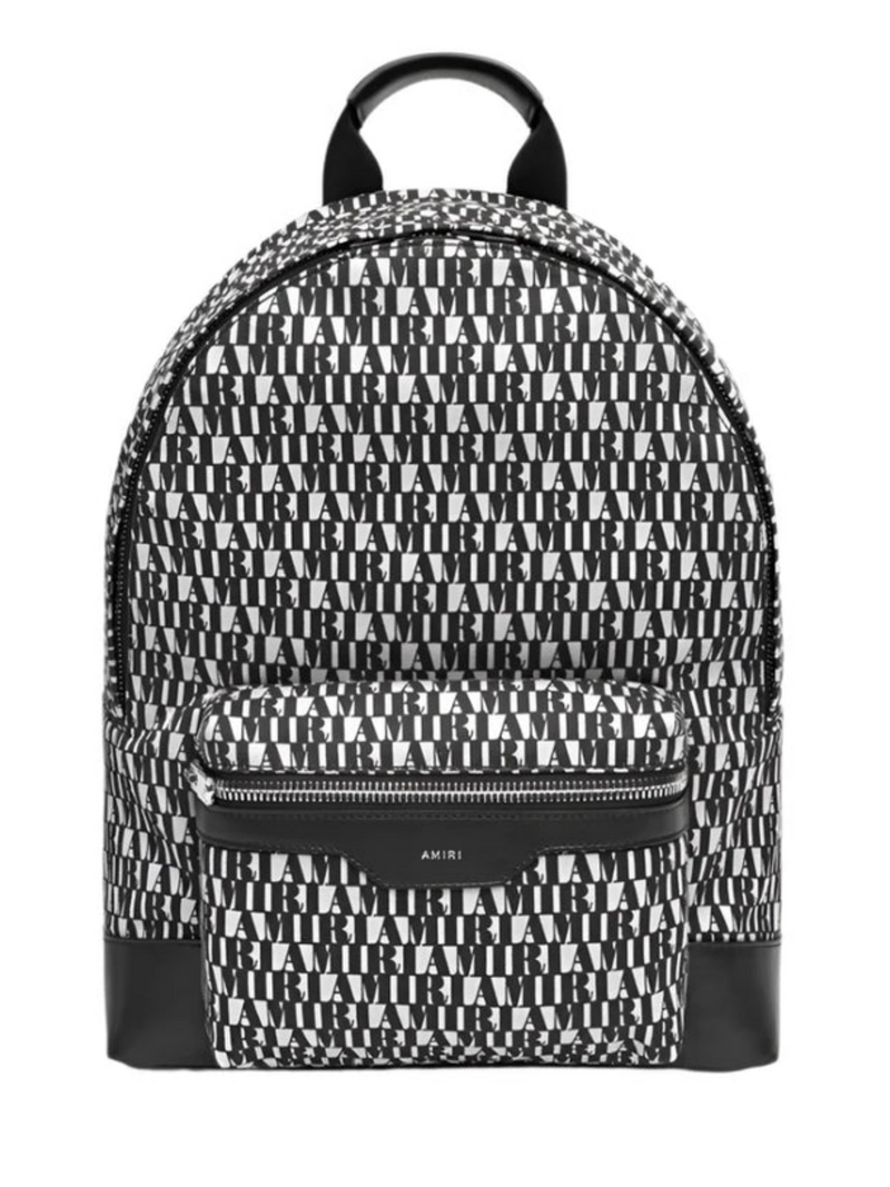 AMIRI MONOGRAM BACKPACK WHITE BLACK