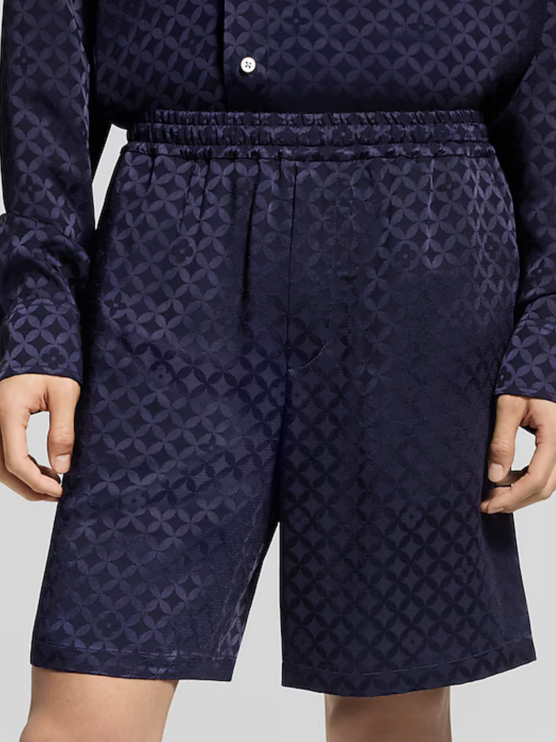 LOUIS VUITTON DANDY MONOGRAM JACQUARD SHORTS DEEP NAVY
