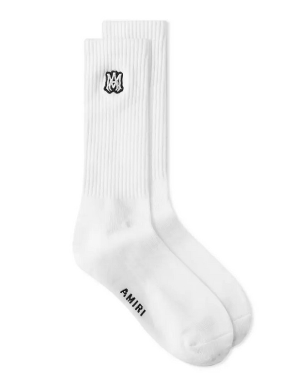 AMIRI MA EMBROIDERY PATCH LOGO SOCKS WHITE