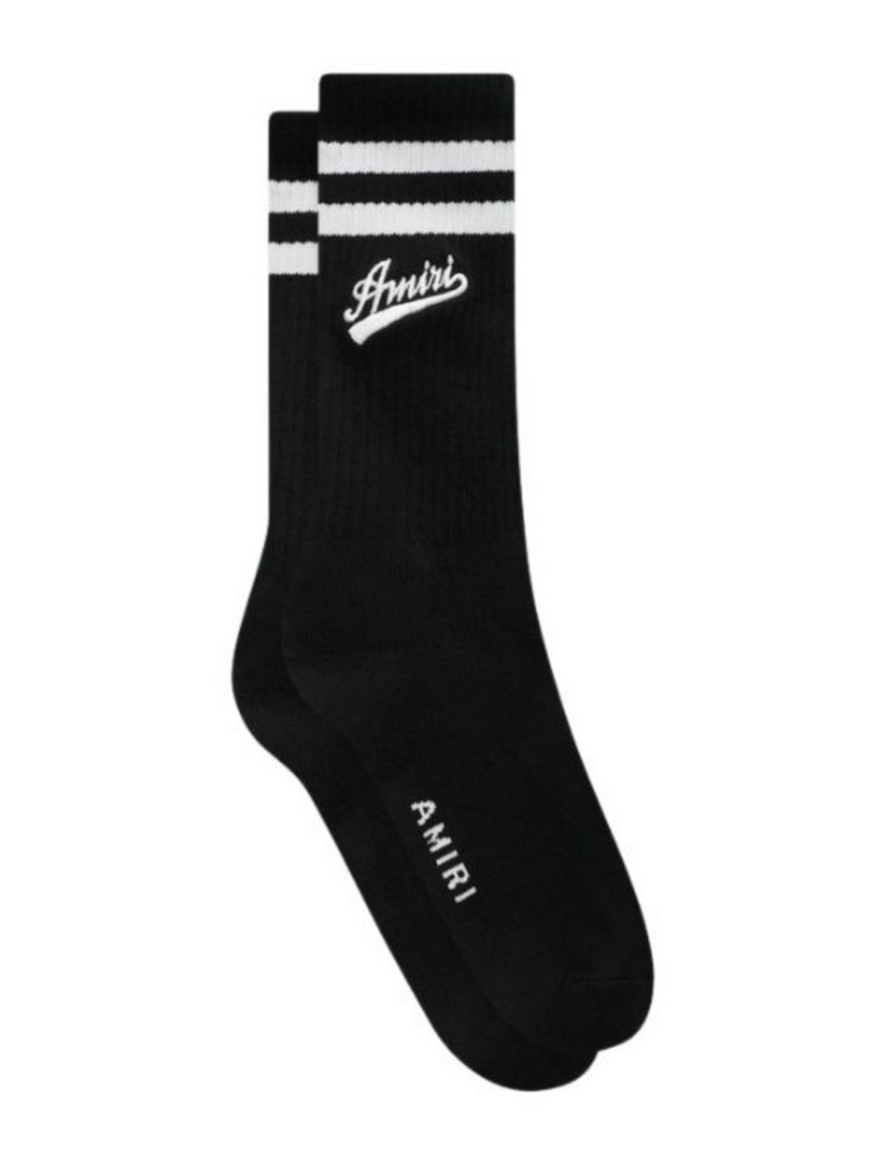 AMIRI VARSITY SCRIPT SOCKS BLACK