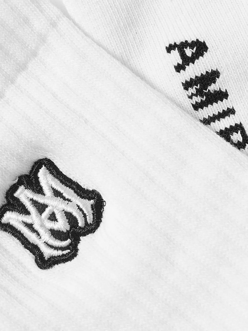 AMIRI MA EMBROIDERY PATCH LOGO SOCKS WHITE