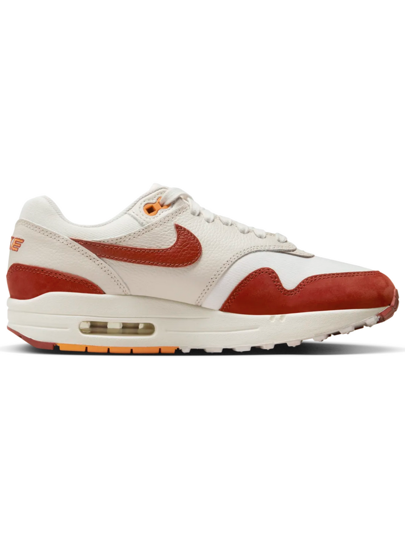 NIKE AIR MAX 1 LX RUGGED ORANGE AND SAIL