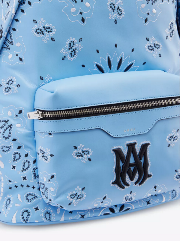 AMIRI BANDANA LEATHER BACKPACK CAROLINA BLUE