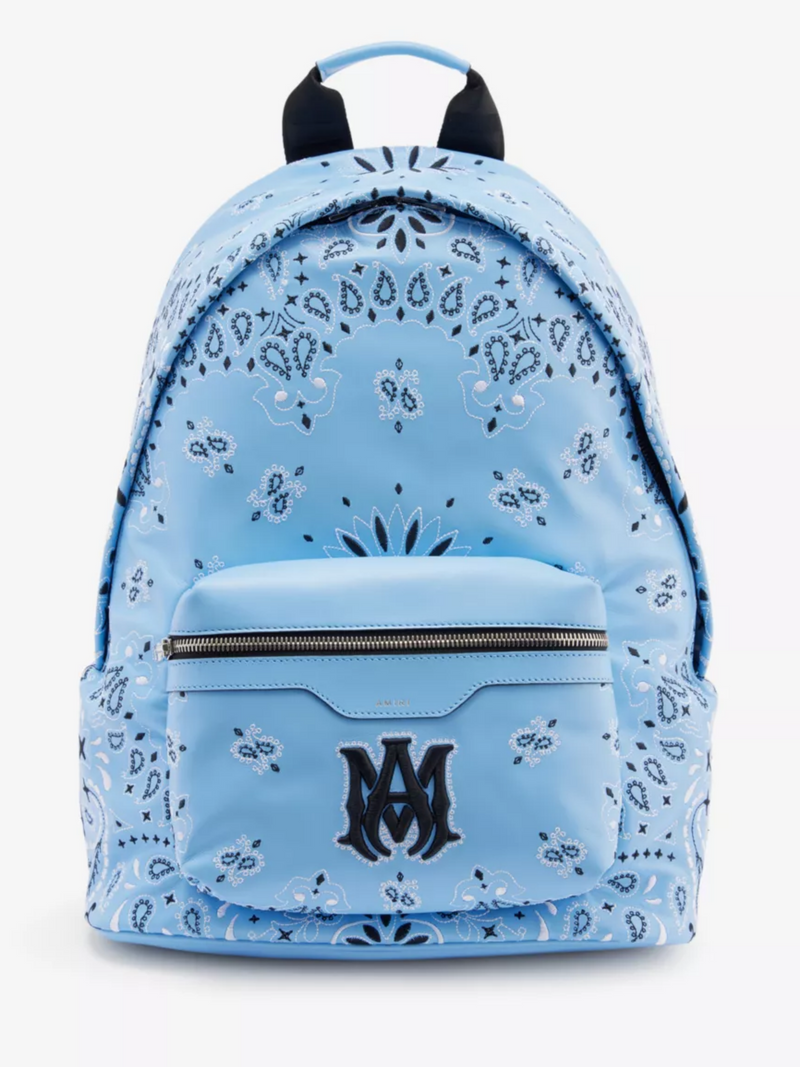 AMIRI BANDANA LEATHER BACKPACK CAROLINA BLUE