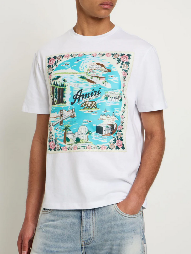 AMIRI CALIFORNIA HAWAIIAN TEE WHITE