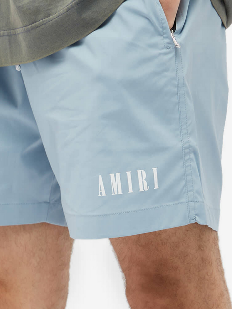 AMIRI CORE LOGO SWIM SHORTS DUSTY BLUE