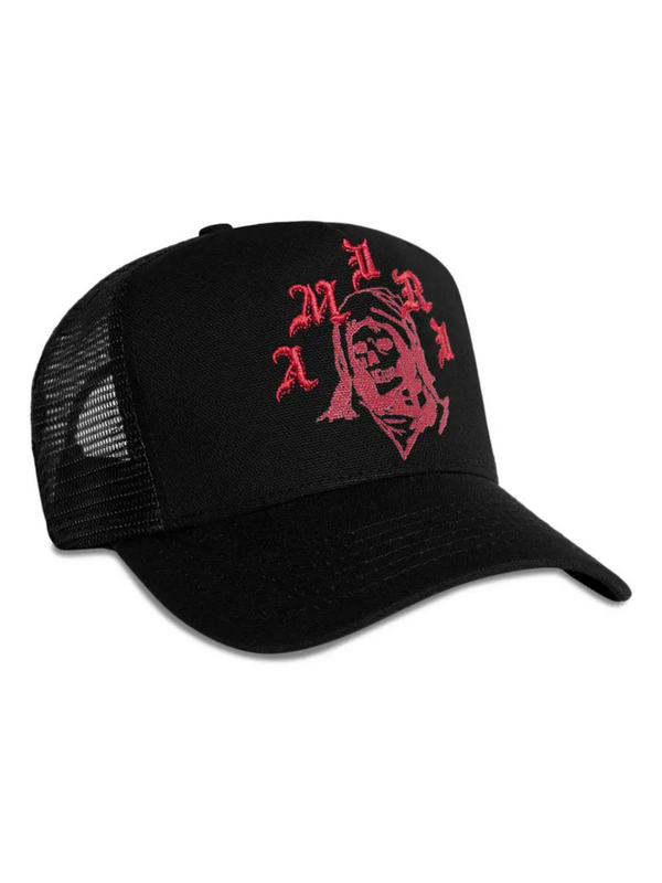AMIRI REAPER TRUCKER CAP BLACK RED