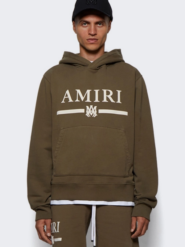 AMIRI MA BAR LOGO HOODIE BROWN