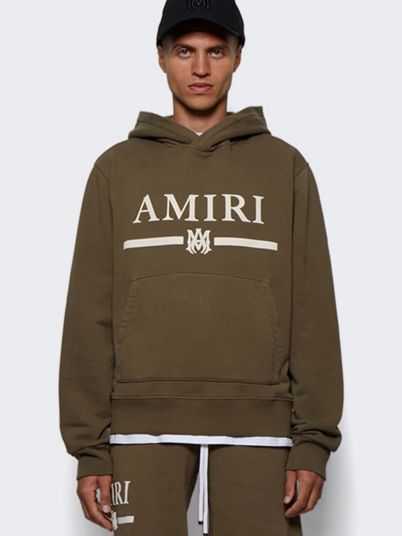 AMIRI MA BAR LOGO HOODIE BROWN