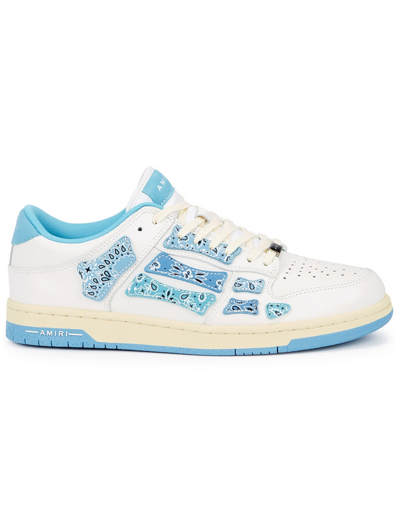 AMIRI SKEL TOP LOW BANDANA SNEAKERS WHITE BLUE