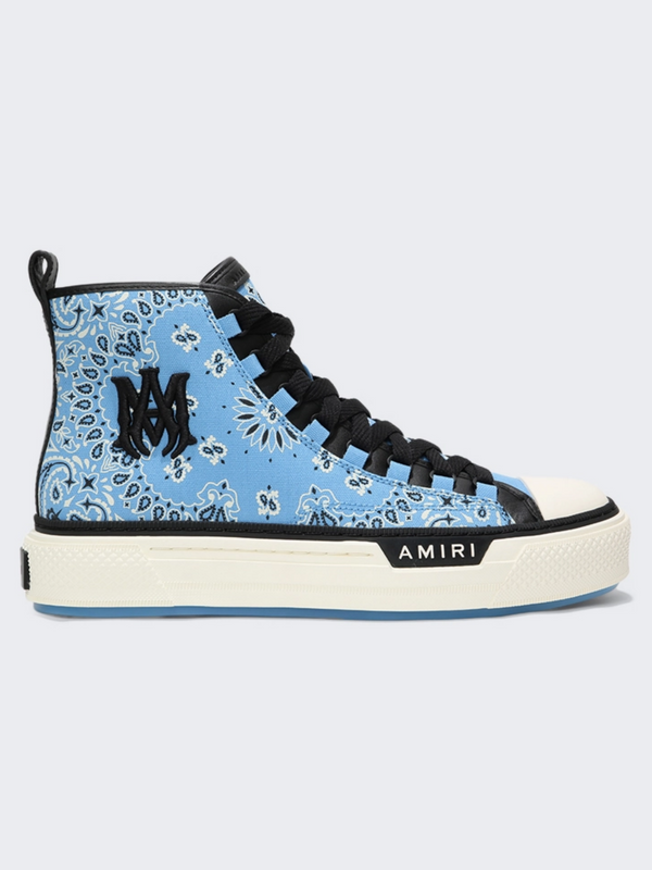 AMIRI BANDANA COURT HIGH SNEAKERS CAROLINA BLUE