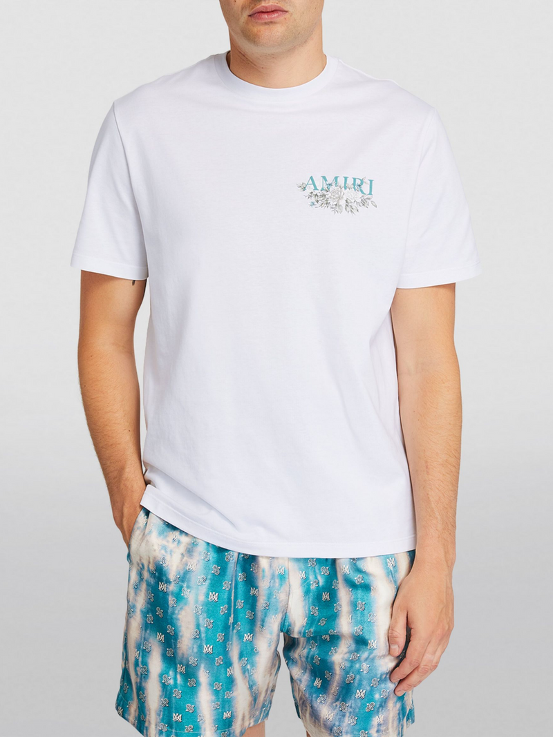 AMIRI FLORAL LOGO TEE WHITE
