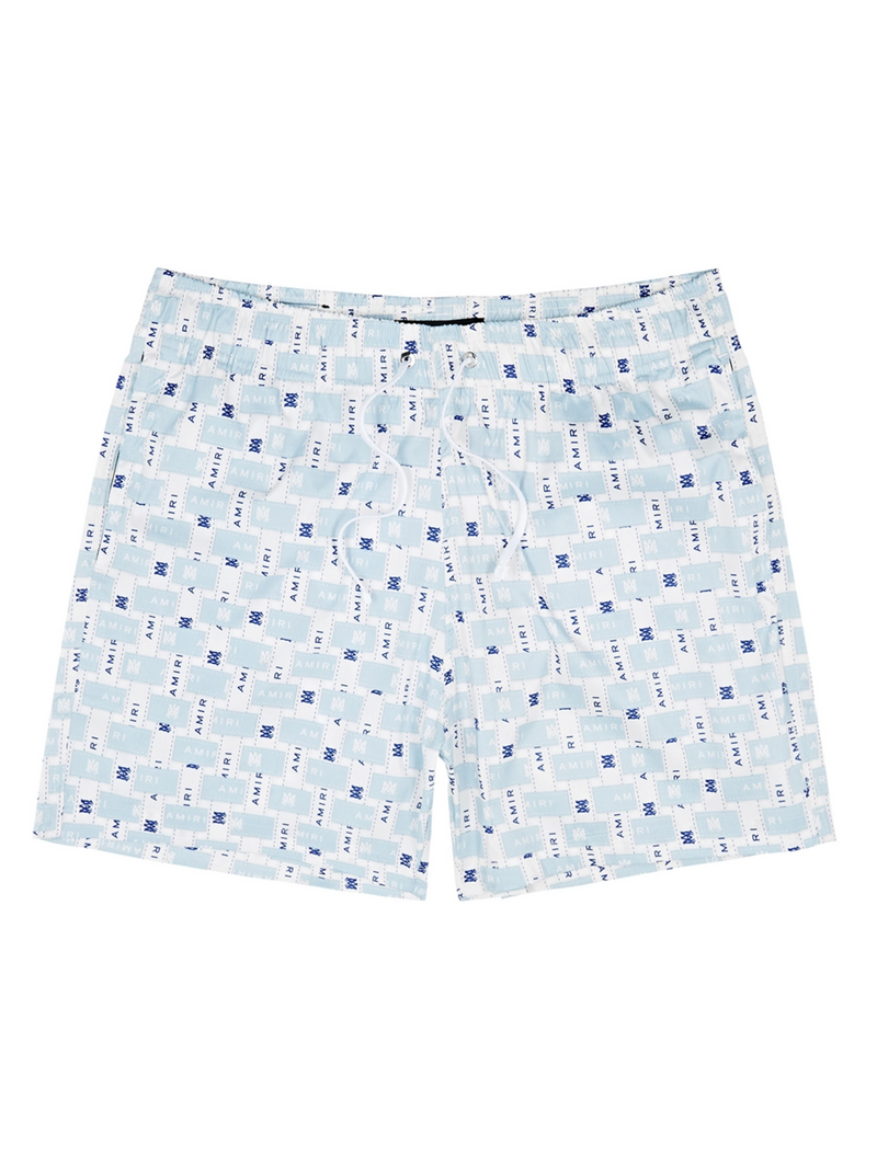 AMIRI INTERWEAVE SWIM SHORTS LIGHT BLUE