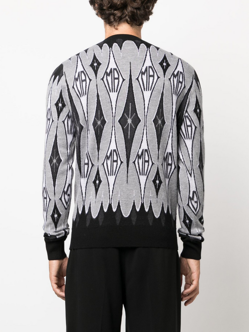 AMIRI ARGYLE WOOL JUMPER GREY