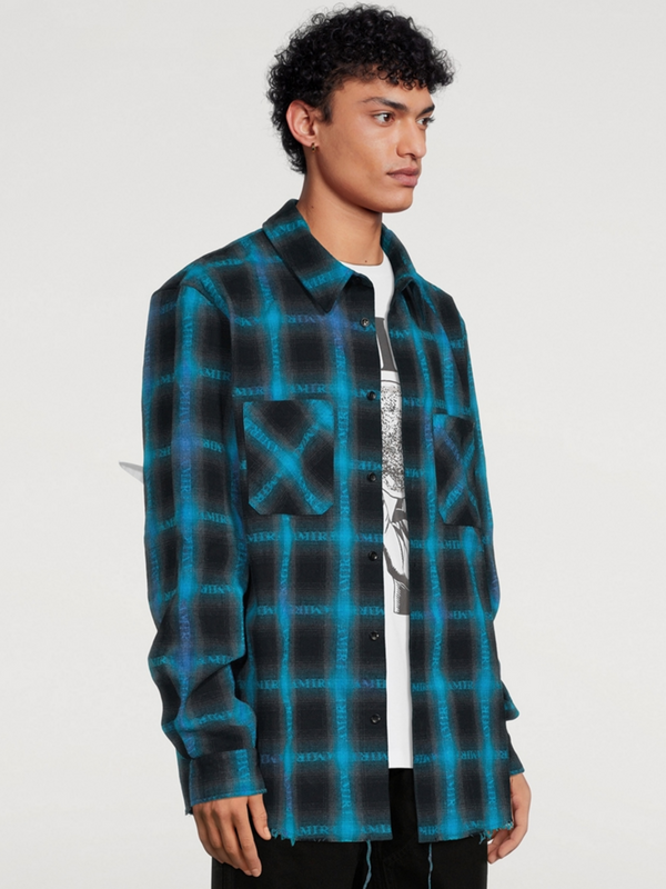 AMIRI PLAID SHIRT BLACK BLUE