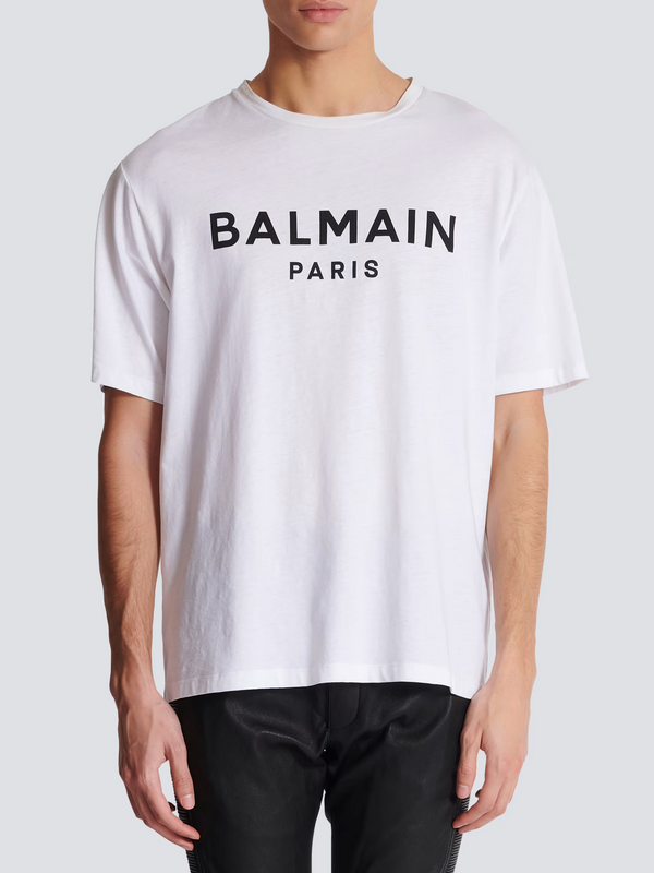 BALMAIN PARIS LOGO TEE WHITE