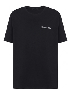 BALMAIN SIGNATURE LOGO TEE BLACK