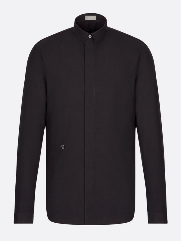 DIOR SHIRT WITH BLACK BEE EMBROIDERY BLACK