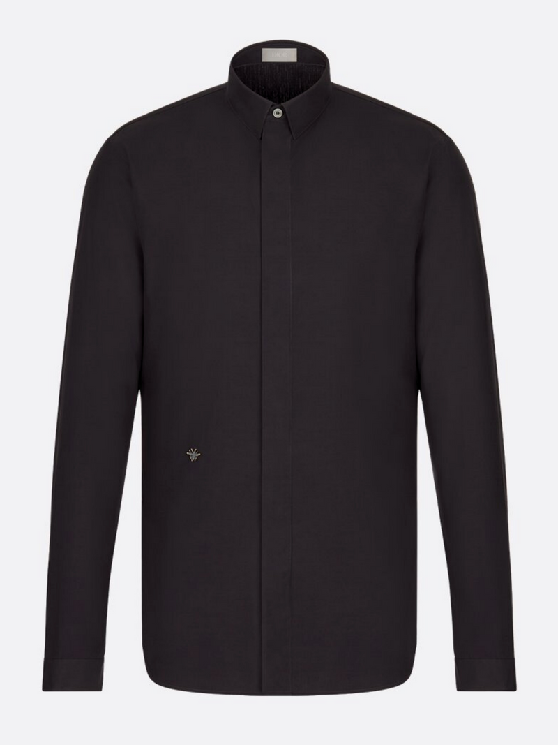 DIOR SHIRT WITH BLACK BEE EMBROIDERY BLACK