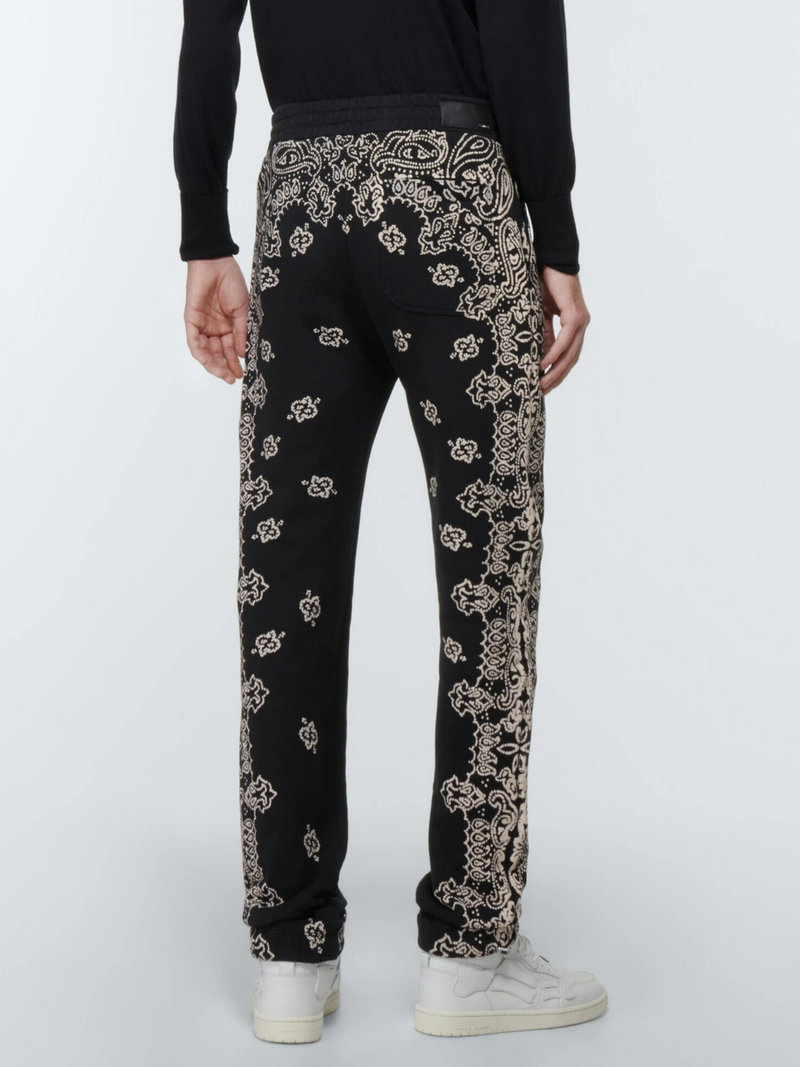 AMIRI BLEACH BANDANA SWEATPANTS BLACK