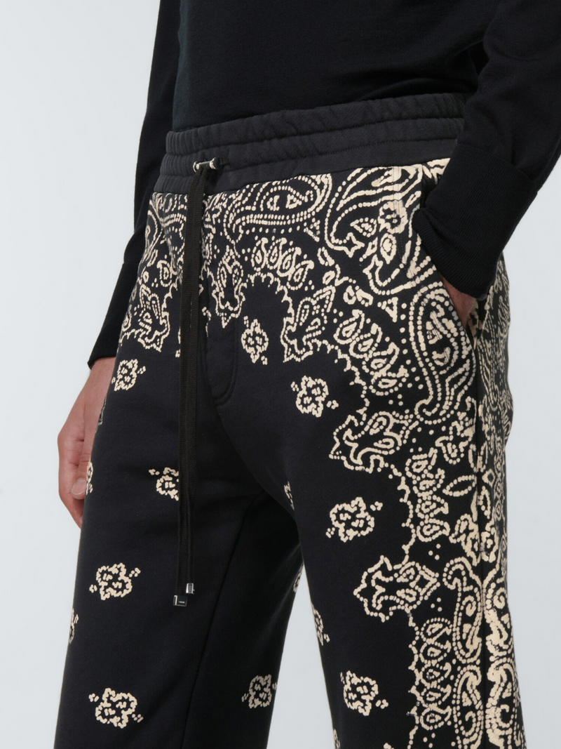 AMIRI BLEACH BANDANA SWEATPANTS BLACK