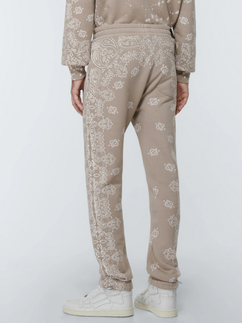AMIRI BLEACH BANDANA SWEATPANTS CROCKERY