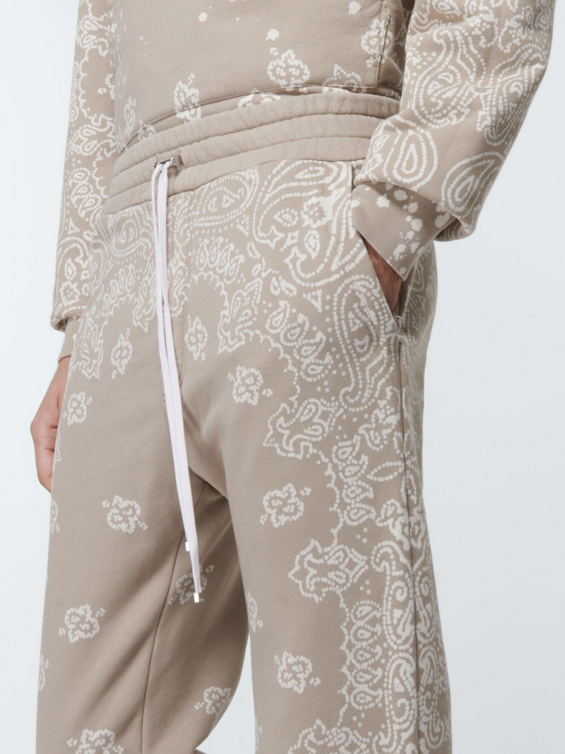 AMIRI BLEACH BANDANA SWEATPANTS CROCKERY