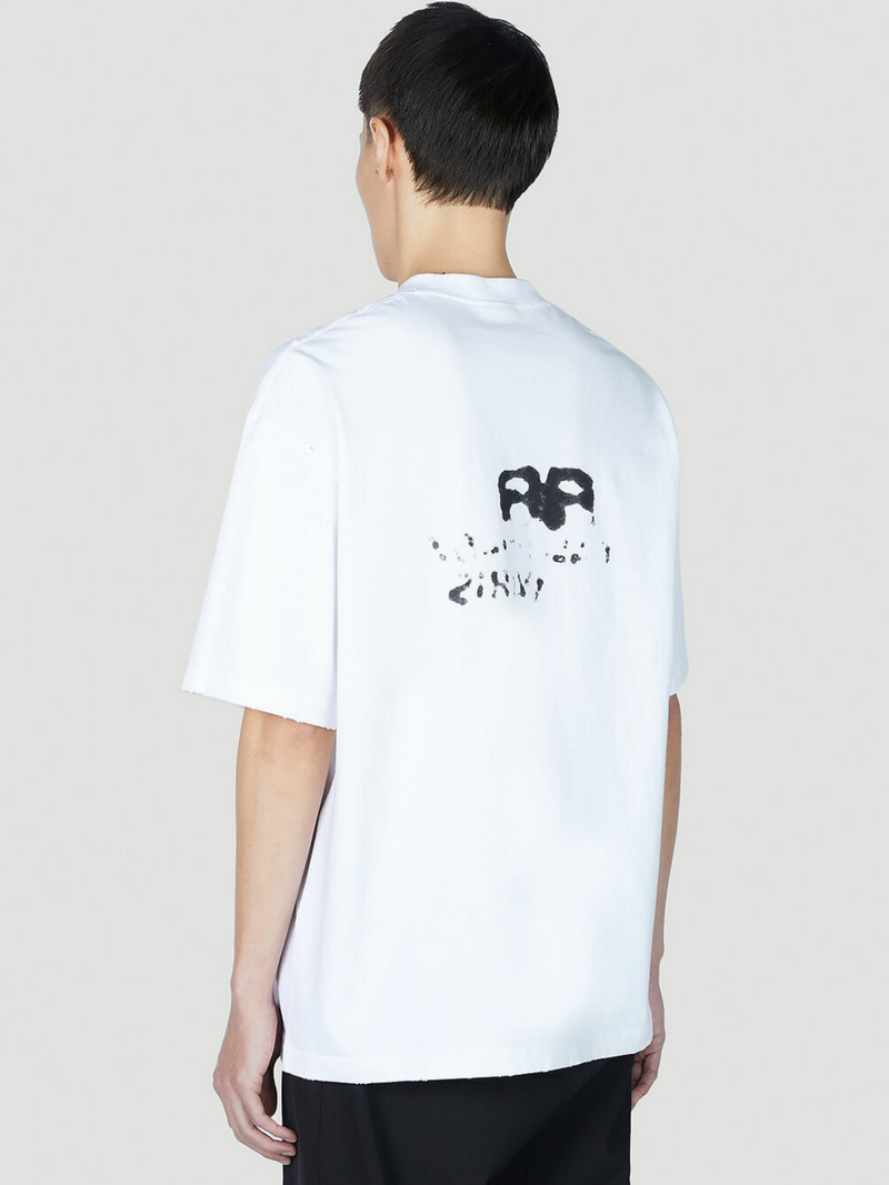 BALENCIAGA HAND DRAWN BB LOGO TEE WHITE