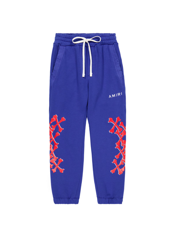 AMIRI KIDS BONES GRAPHIC SWEATPANTS BLUE / RED