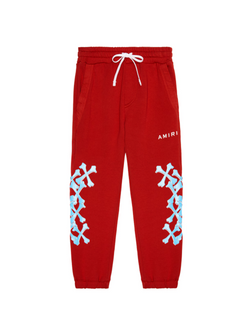 AMIRI KIDS BONES GRAPHIC SWEATPANTS RED / BLUE
