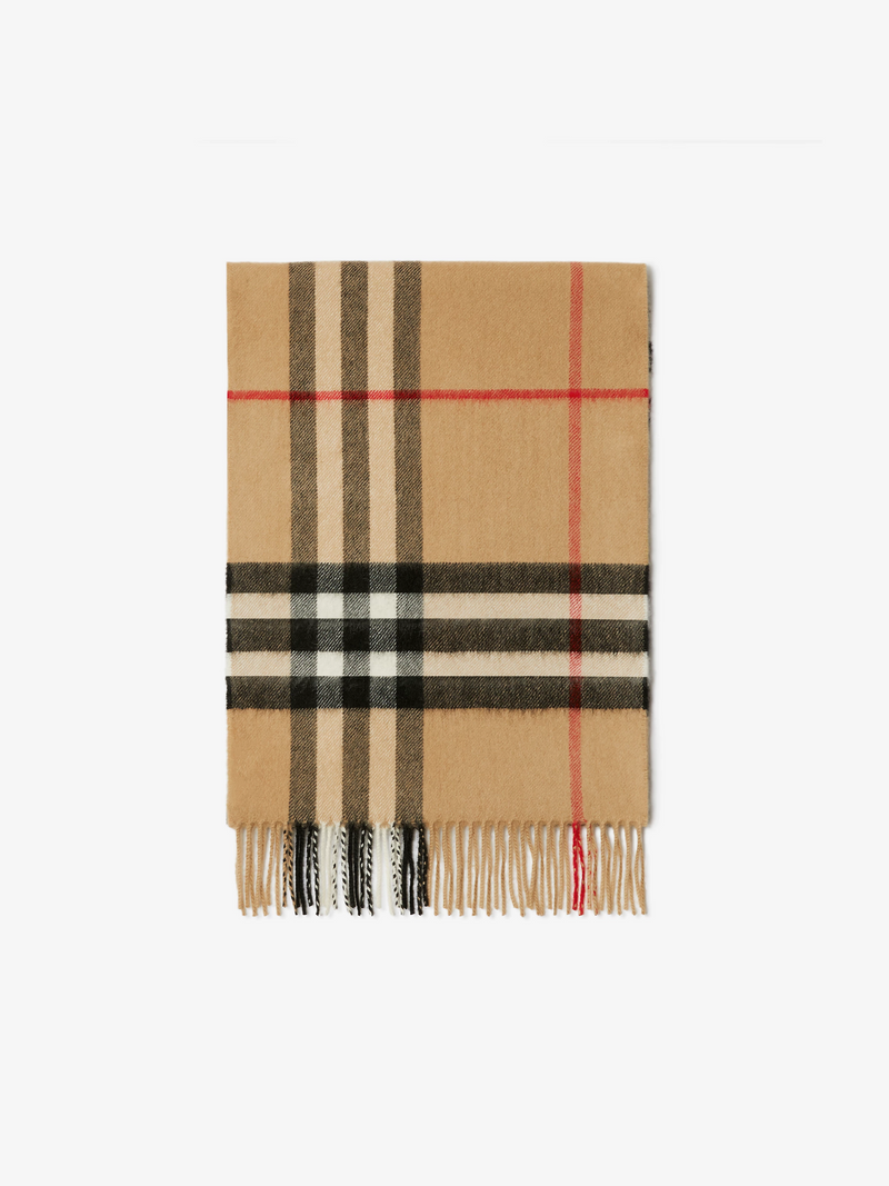 BURBERRY CHECK CASHMERE SCARF ARCHIVE BEIGE
