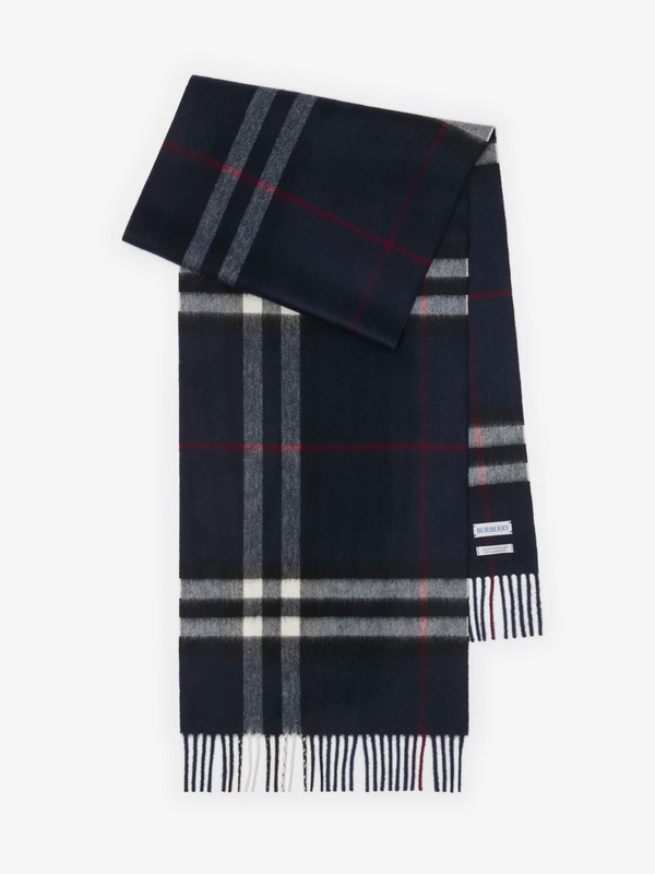 BURBERRY CHECK CASHMERE SCARF INK
