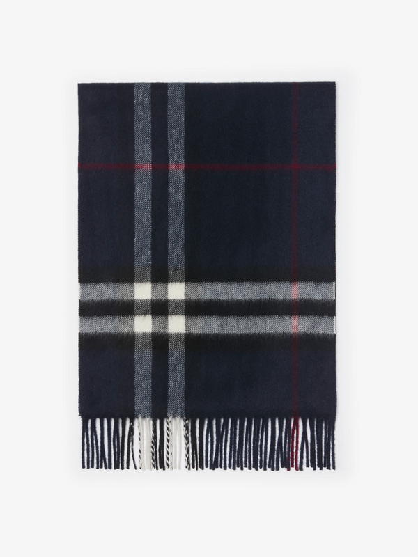 BURBERRY CHECK CASHMERE SCARF INK
