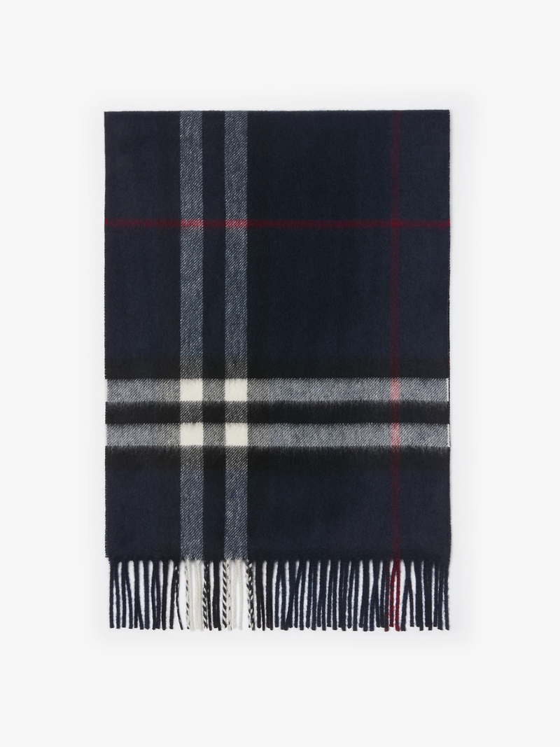 BURBERRY CHECK CASHMERE SCARF INK