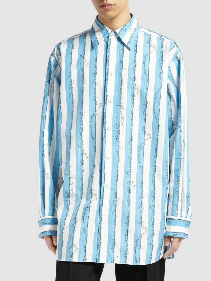 BOTTEGA VENETA SWIMMERS PRINTED COTTON SHIRT