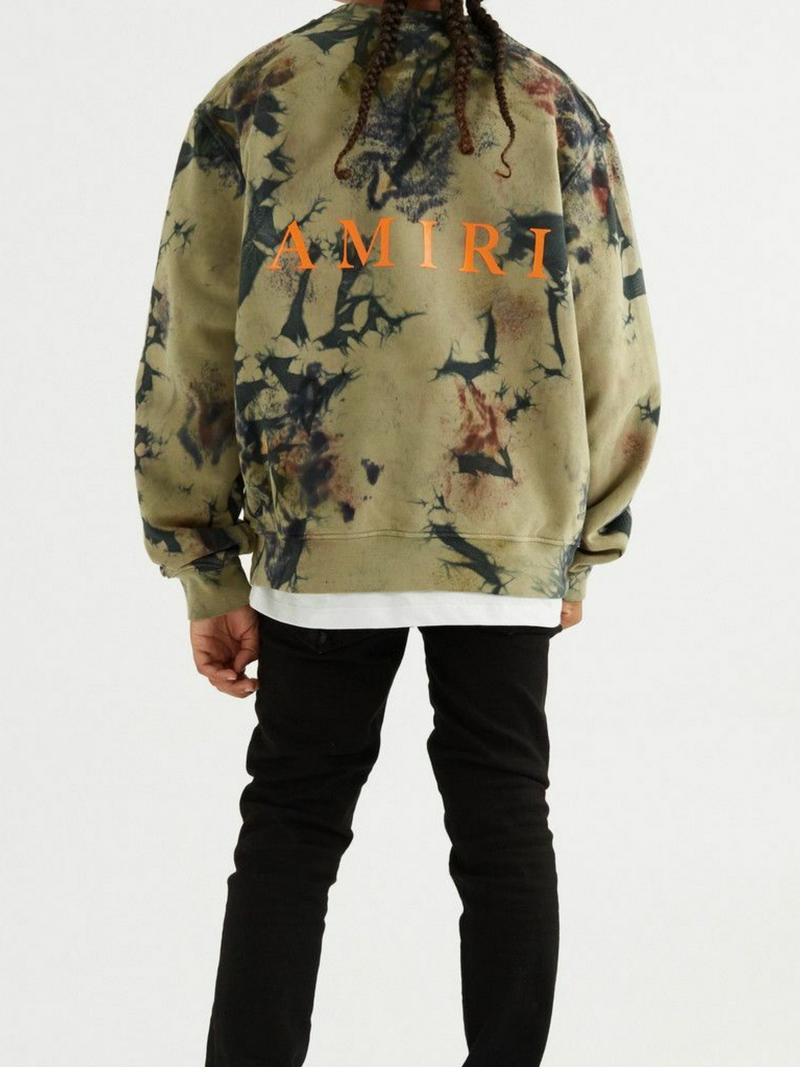 AMIRI KIDS TIE DYE CAMO CREWNECK MULTI