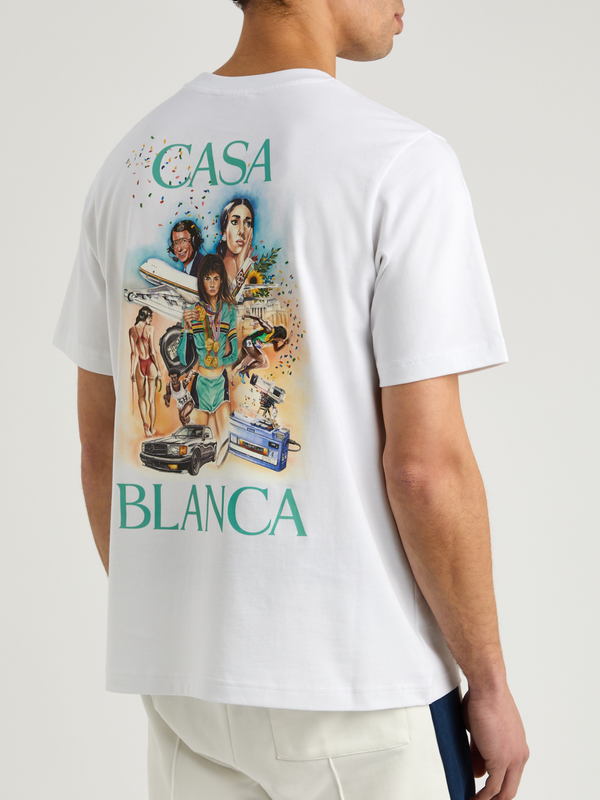 CASABLANCA CELEBRATION DU SPORT TEE WHITE