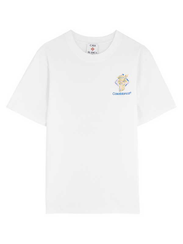 CASABLANCA DIAMOND COLUMN TEE WHITE