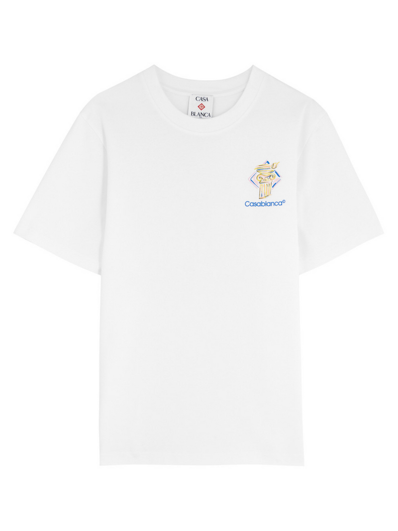 CASABLANCA DIAMOND COLUMN TEE WHITE