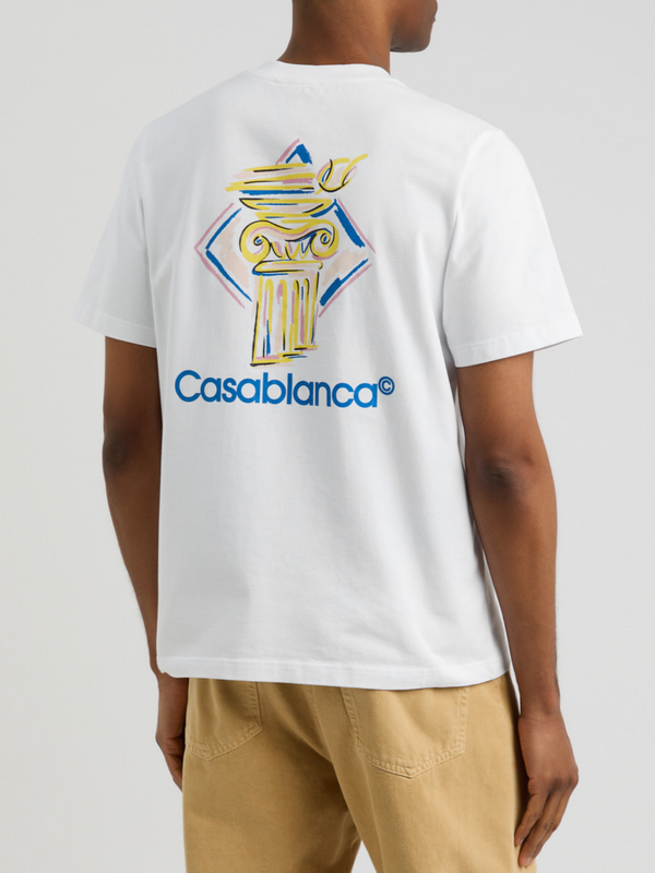 CASABLANCA DIAMOND COLUMN TEE WHITE