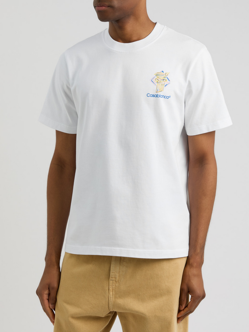 CASABLANCA DIAMOND COLUMN TEE WHITE
