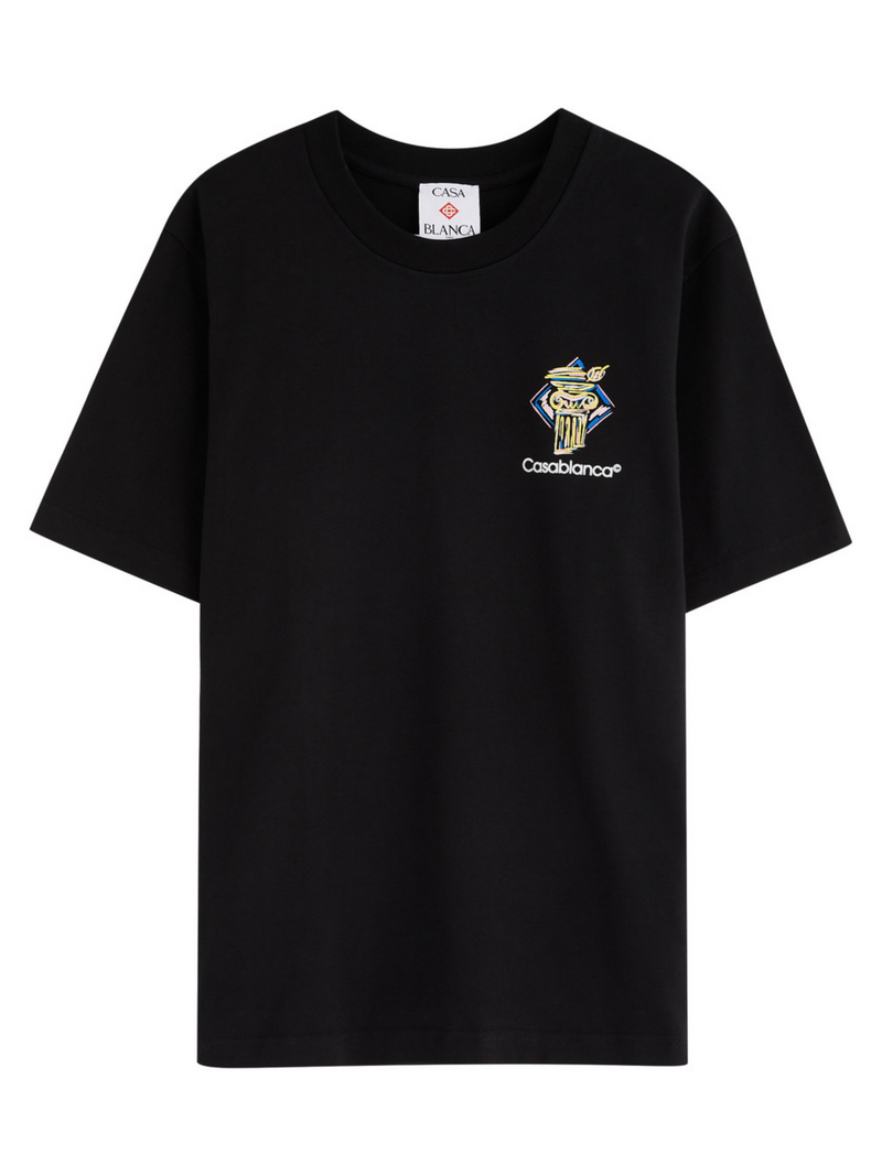 CASABLANCA DIAMOND COLUMN TEE BLACK