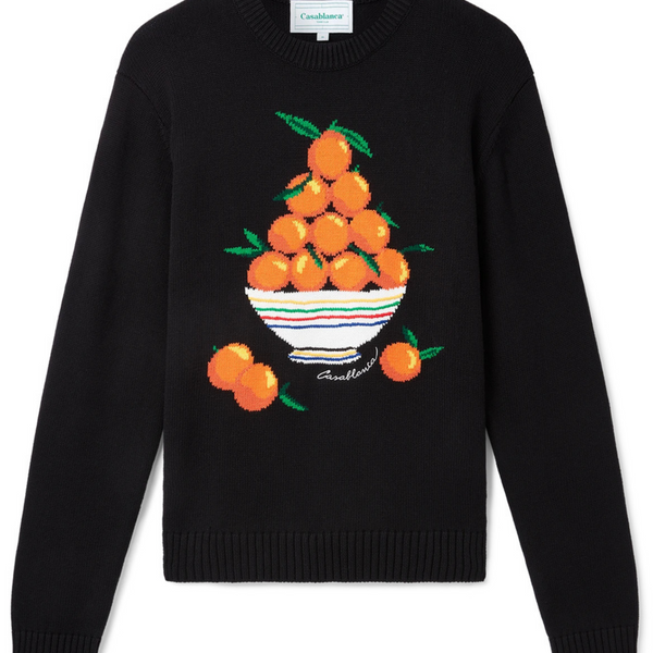 CASABLANCA PYRAMIDE D'ORANGES INTARSIA JUMPER BLACK – Notorious Plug