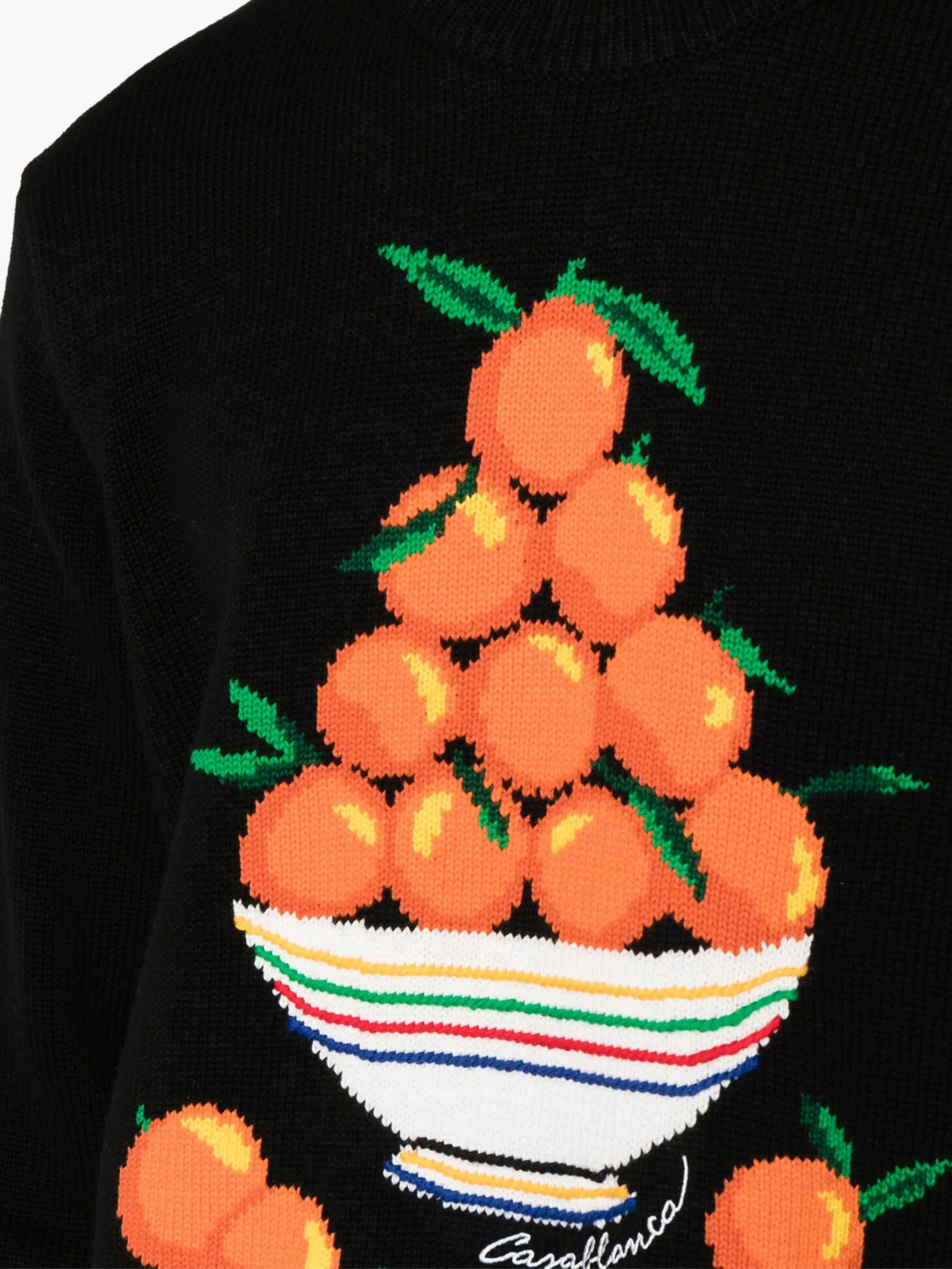 CASABLANCA PYRAMIDE D'ORANGES INTARSIA JUMPER BLACK – Notorious Plug