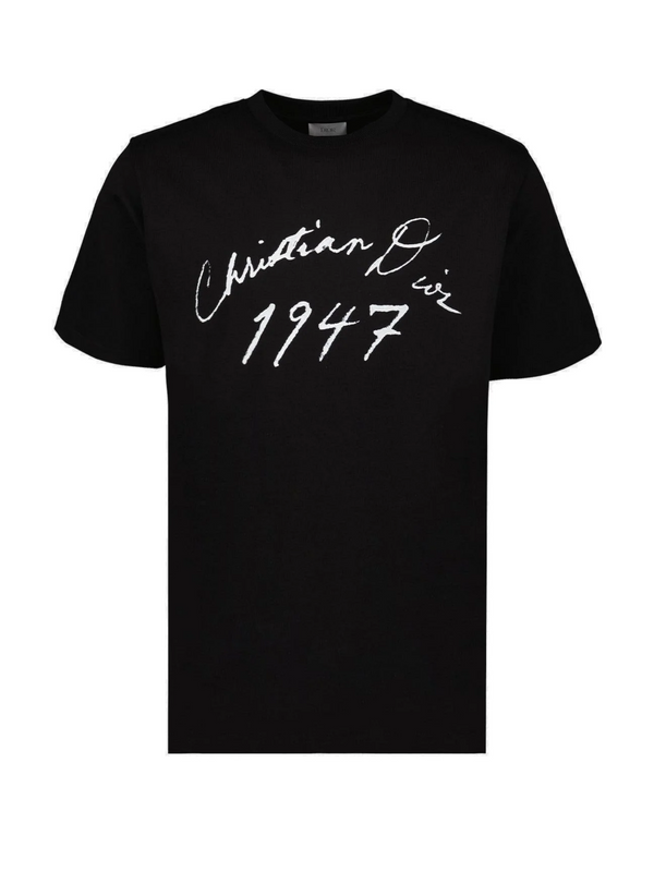 DIOR HANDWRITTEN SIGNATURE TEE BLACK