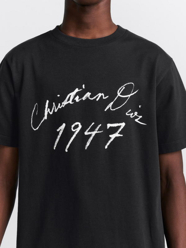 DIOR HANDWRITTEN SIGNATURE TEE BLACK