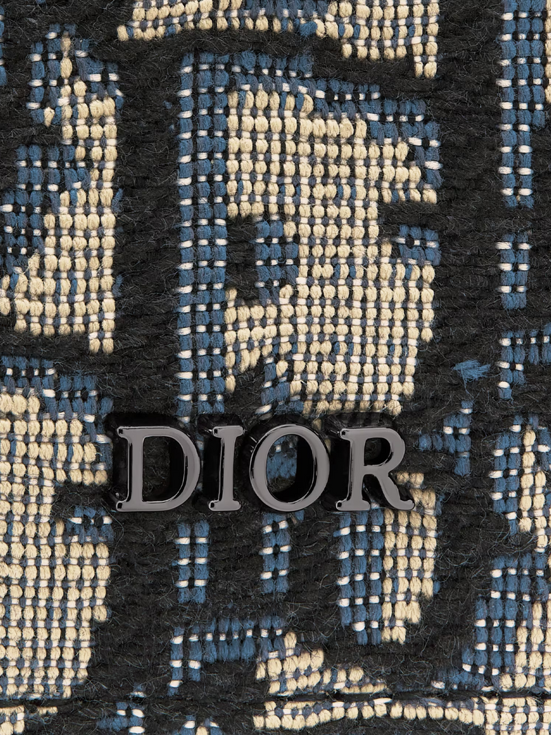 Compact Wallet Beige and Black Dior Oblique Jacquard