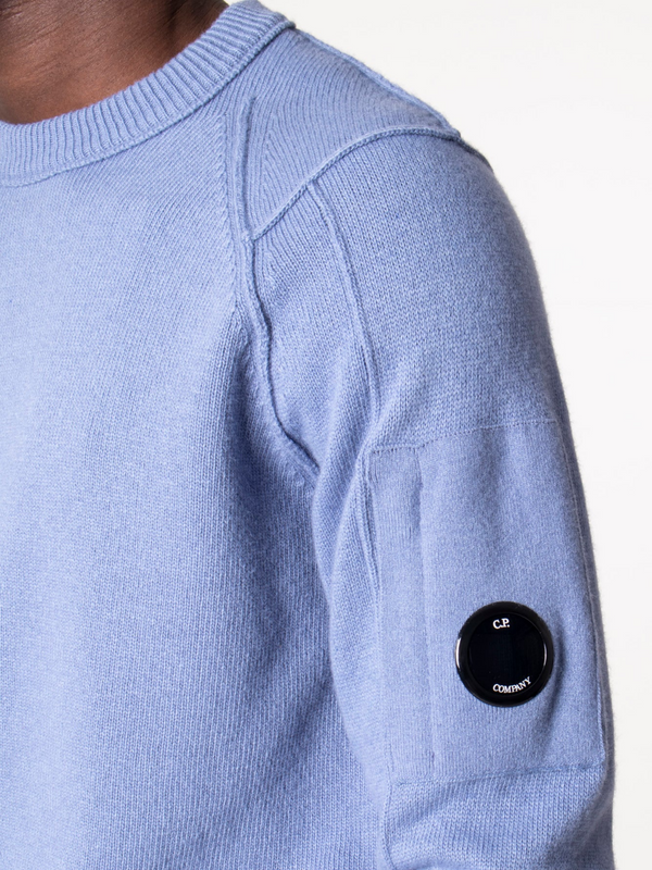 CP COMPANY LAMBSWOOL LENS JUMPER INFINITY BLUE