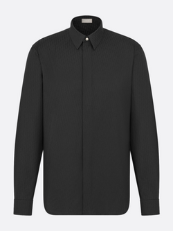 dior black dress shirt Dior Navy Blue Logo Jacquard Silk Button Front Short Sleeve Shirt L Dior