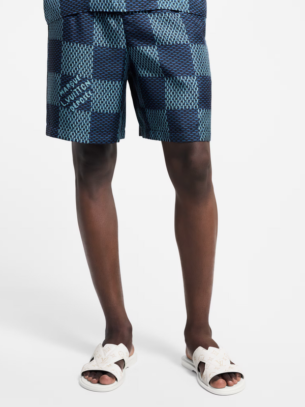 LOUIS VUITTON DAMIER SILK SHORTS